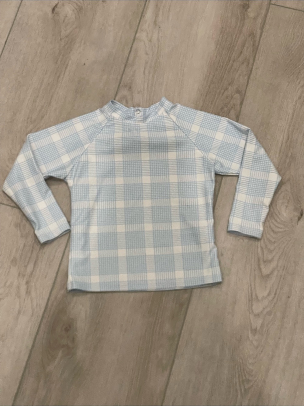 Minnow unisex sunwashed plaid rashguard, size 2T EUC
